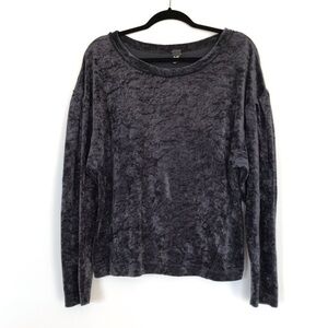 Free People We The Free Milan Velvet Blue Gray Peasant Top Size Medium